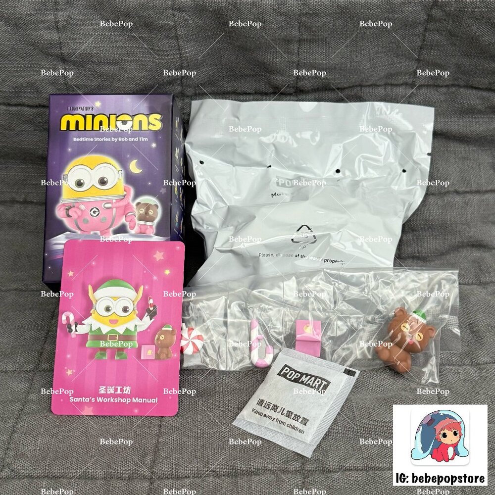 Minions Bedtime Stories by Bob and Tim Series Figures Pop Mart, Santa's Workshop